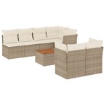 vidaXL Salon de jardin avec coussins 8 Pièces beige résine tressée
