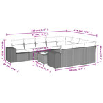 vidaXL Salon de jardin 11 Pièces avec coussins beige résine tressée