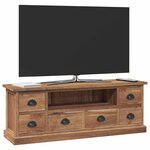vidaXL Meuble TV Naturel 110 x 30 x 40 cm Bois de teck massif