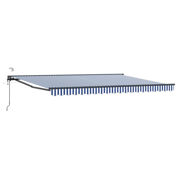 vidaXL Auvent rétractable électrique Bleu Blanc Anthracite 4 5 × 3 m