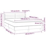 vidaXL Sommier à lattes de lit avec matelas Gris foncé 140x190cm Tissu