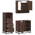 vidaXL Ensemble de meubles de salle de bain 3 Pièces Chêne marron