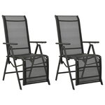 vidaXL Chaises inclinables de jardin lot de 2 Textilène et aluminium