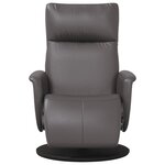 vidaXL Fauteuil inclinable avec repose-pieds gris similicuir
