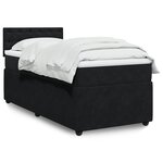 vidaXL Sommier à lattes de lit avec matelas Noir 90x200 cm Velours