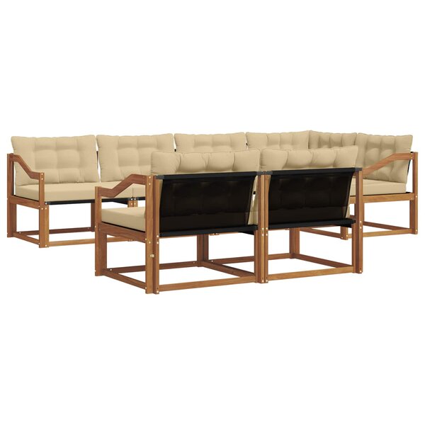 vidaXL Ensemble de canapés d'extérieur 7 pc Naturel et Beige