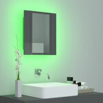 vidaXL Armoire à miroir de bain à LED Gris brillant Acrylique