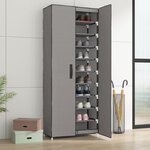 vidaXL Armoire à chaussures Gris 60x30x166 cm Tissu