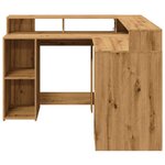 vidaXL Bureau avec lumières LED chêne artisanal bois d'ingénierie