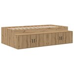 vidaXL Cadre de lit avec rangement chêne artisanal 100 x 200 cm