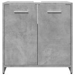 vidaXL Armoire lavabo de salle de bain gris béton 60x33x60 cm