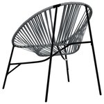 vidaXL Chaise œuf de jardin noir et gris clair résine tressée