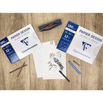 CLAIREFONTAINE - Pochette dessin - Papier a grain P.E.F.C - 24 x 32 - 12 feuilles - 224G - Blanc