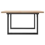 vidaXL Table basse cadre en O 80x80x45 5cm bois de pin massif et fonte