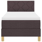 vidaXL Lit à ressorts avec matelas Marron foncé 80 x 200 cm tissu