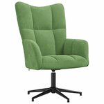 vidaXL Chaise de relaxation avec tabouret Vert clair Velours