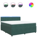 vidaXL Sommier à lattes de lit et matelas Vert foncé 200x200cm Velours