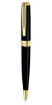 WATERMAN Exception stylo bille fin, noir, attributs dorés, recharge bleu pointe moyenne, en écrin