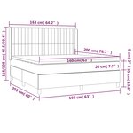 vidaXL Sommier à lattes de lit matelas et LED Bleu 160x200 cm Tissu