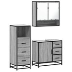 vidaXL Ensemble de meubles de salle de bain 3 Pièces Sonoma gris