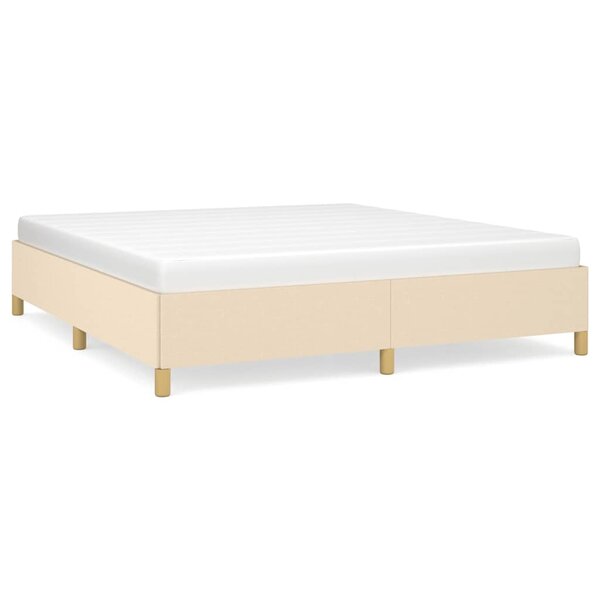 vidaXL Cadre de lit crème 160x200 cm tissu