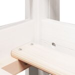 vidaXL Lit superposé et échelle et toit blanc 90x200cm bois pin massif
