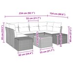 vidaXL Ensemble de canapé de jardin 7 pièces avec coussins Beige en poly rotin et acacia