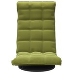 vidaXL Chaise de sol pivotante Vert clair Velours
