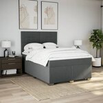 vidaXL Sommier à lattes de lit avec matelas Gris foncé 160x200cm Tissu