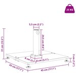 vidaXL Socles de parasol d'extérieur Bois foncé 45 x 45 x 31 cm Acier