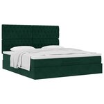 vidaXL Cadre de lit ottoman avec matelas vert foncé 160x200 cm velours