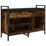 vidaXL Banc à chaussures chêne fumé 85 5x32x57 5 cm bois d'ingénierie