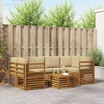 vidaXL Ensemble de canapés d'extérieur 7 Pièces Naturel et Beige