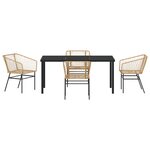 vidaXL Ensemble de salle à manger de jardin 5 pièces marron en poly rattan