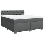 vidaXL Sommier à lattes de lit avec matelas Gris foncé 180x200cm Tissu