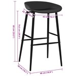 vidaXL Chaises de bar lot de 4 noir