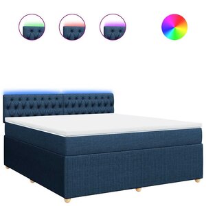 vidaXL Sommier à lattes de lit avec matelas Bleu 180x200 cm Tissu