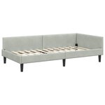 vidaXL Cadre de lit d'angle avec tête de lit Gris clair 90 cm x 190 cm