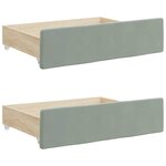 vidaXL Tiroirs de rangement dessous de lit 2 Pièces gris clair