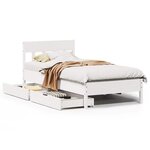 vidaXL Cadre de lit sans matelas blanc 75x190 cm bois de pin massif
