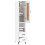 vidaXL Buffet haut Blanc 34 5x34x180 cm Bois d'ingénierie