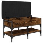 vidaXL Banc à chaussures chêne fumé 82x42x45 cm bois d'ingénierie