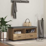 vidaXL Banc d'entrée avec coussin Chêne artisanal 100 x 38 x 46 cm