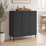 vidaXL Buffet Noir 89 x 34 5 x 82 cm Bois d'ingénierie