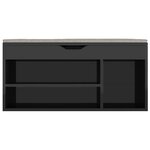 vidaXL Banc à chaussures coussin Noir brillant Bois d'ingénierie