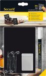 Set de 20 Ardoise A6 Noir + 1 Marqueur Craie SECURIT