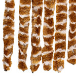vidaXL Rideau anti-mouches ocre et blanc 100x200 cm chenille