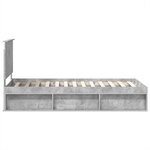 vidaXL Cadre de lit Gris Béton 100 x 200 cm Bois de pin massif