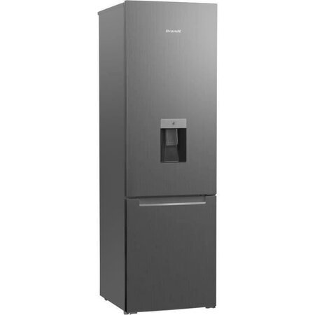 BRANDT - BFC7527XD - Réfrigérateur combiné - Pose libre - 260 L (195+65) - Froid statique - 181,1x57,5x60,5 cm - Gris acier