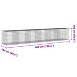 vidaXL Panier gabion avec couvercle 600x100x100 cm fer galvanisé